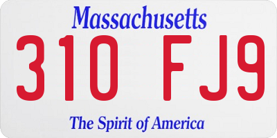 MA license plate 310FJ9