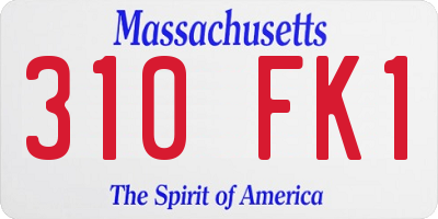 MA license plate 310FK1