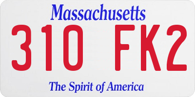 MA license plate 310FK2
