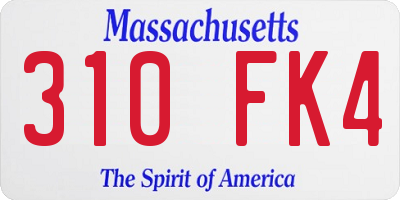 MA license plate 310FK4