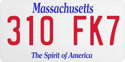 MA license plate 310FK7