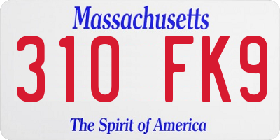 MA license plate 310FK9