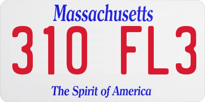 MA license plate 310FL3