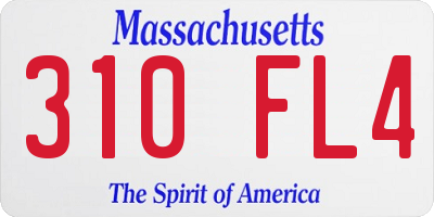 MA license plate 310FL4