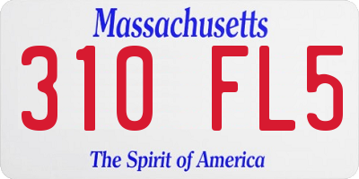 MA license plate 310FL5