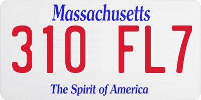 MA license plate 310FL7