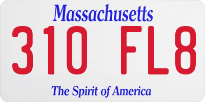 MA license plate 310FL8