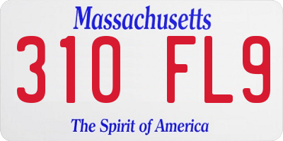 MA license plate 310FL9