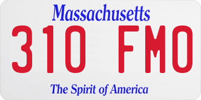 MA license plate 310FM0