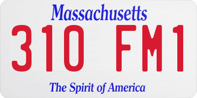 MA license plate 310FM1