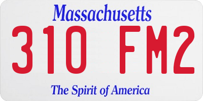 MA license plate 310FM2