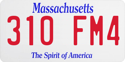 MA license plate 310FM4