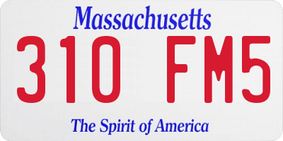 MA license plate 310FM5