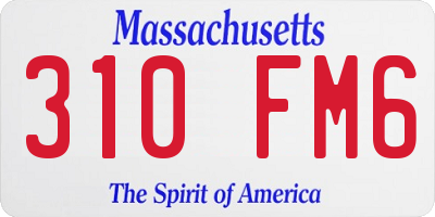 MA license plate 310FM6