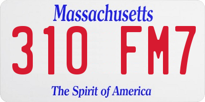 MA license plate 310FM7