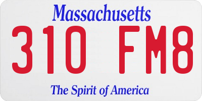 MA license plate 310FM8