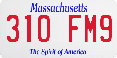 MA license plate 310FM9