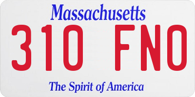 MA license plate 310FN0