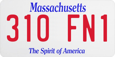 MA license plate 310FN1
