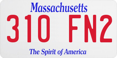 MA license plate 310FN2