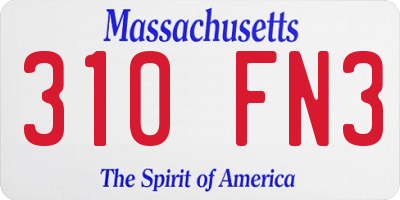 MA license plate 310FN3