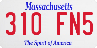 MA license plate 310FN5