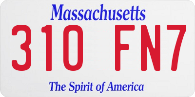 MA license plate 310FN7