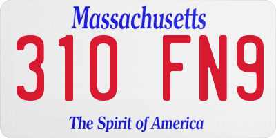 MA license plate 310FN9