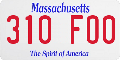 MA license plate 310FO0