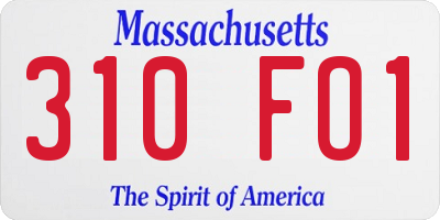 MA license plate 310FO1