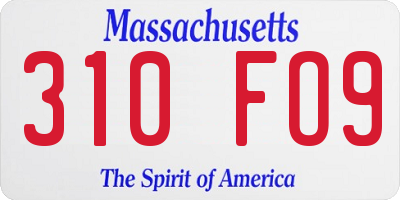MA license plate 310FO9