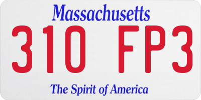 MA license plate 310FP3