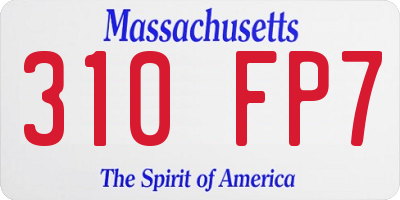 MA license plate 310FP7