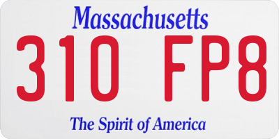 MA license plate 310FP8