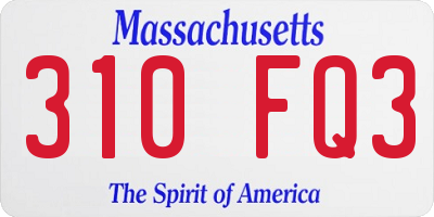 MA license plate 310FQ3