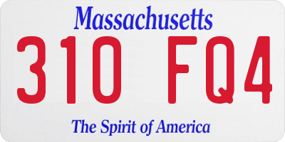 MA license plate 310FQ4