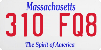MA license plate 310FQ8