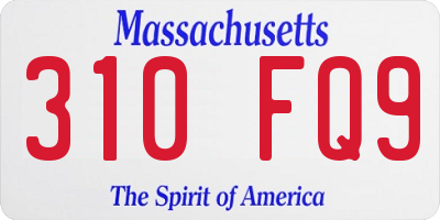 MA license plate 310FQ9