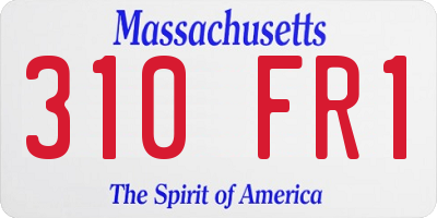 MA license plate 310FR1