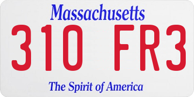 MA license plate 310FR3