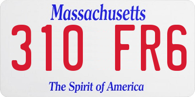 MA license plate 310FR6