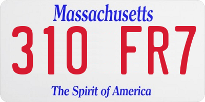 MA license plate 310FR7
