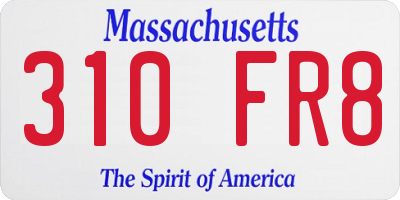 MA license plate 310FR8