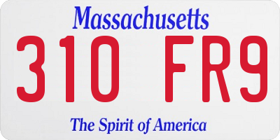 MA license plate 310FR9