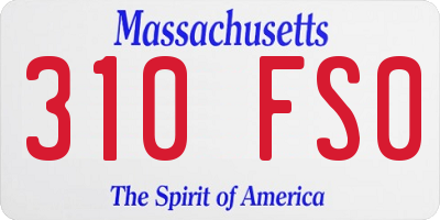 MA license plate 310FS0