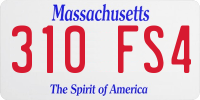 MA license plate 310FS4