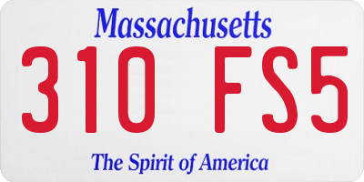 MA license plate 310FS5