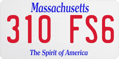 MA license plate 310FS6