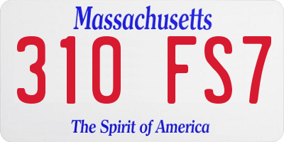 MA license plate 310FS7