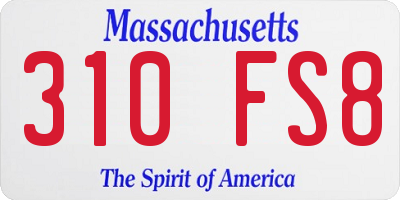 MA license plate 310FS8